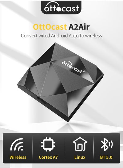 اشتري OTTOCAST A2AIR أندرويد السيارات الذكية A2A اكسسوارات السيارات السلكية إلى السيارات اللاسلكية الاتصال الوسائط المتعددة لشركة فولكس فاجن تويوتا هوندا الأحدث في السعودية