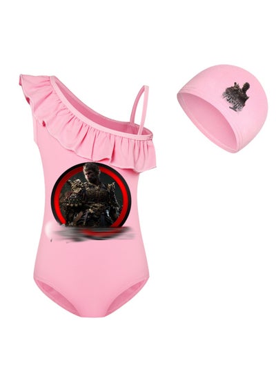 Buy Black Myth Goku Girls' One Piece Swimsuit And Cap Set in UAE