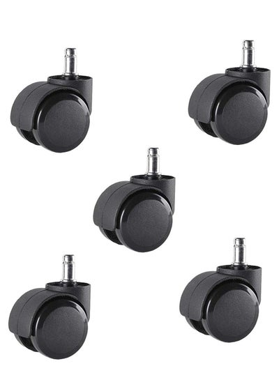 Buy 5-Piece Office Chair Swivel Caster Wheel Black in Saudi Arabia