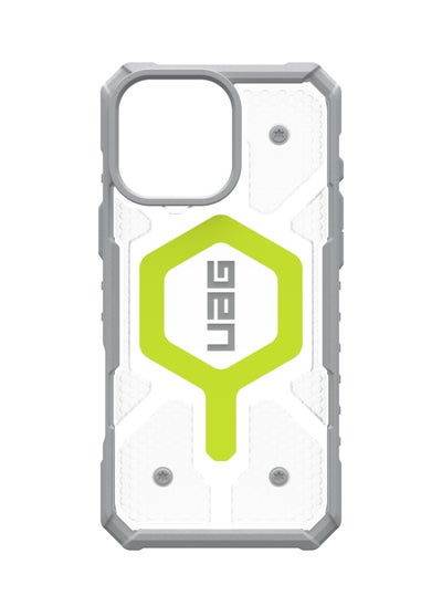 Buy UAG Pathfinder Clear MagSafe for iPhone 16 Pro Max Case Cover [18 Feet Drop tested]  - Active Neon in UAE