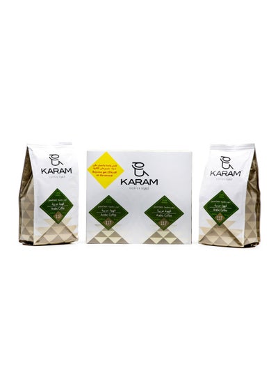 Buy PROMO BOX Karam Arabic Coffee Medium Roast Ground Beans 2x250gms in UAE