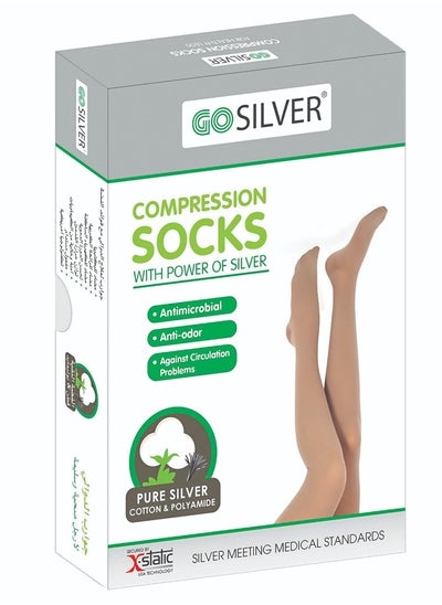 Buy Knee High Compression Socks, Class 3 (34-46 mmHg) Open Toe Flesh in UAE