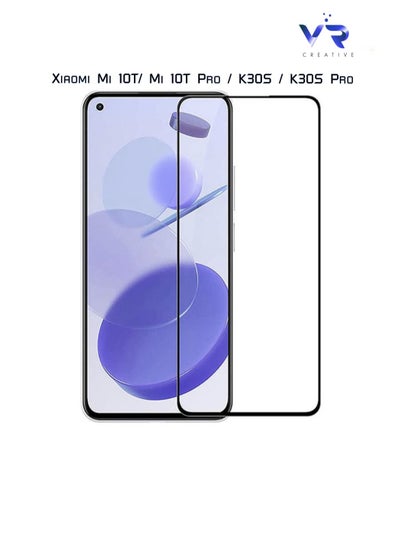 اشتري واقي شاشة من الزجاج المقوى بصلابة 9H لهاتف Xiaomi Mi 10T / Mi 10T Pro / K30S / K30S Pro شفاف / أسود في الامارات