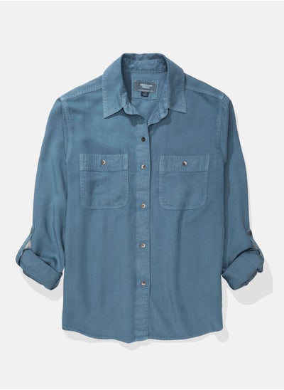 Buy AE Long-Sleeve Button-Up Shirt in Saudi Arabia