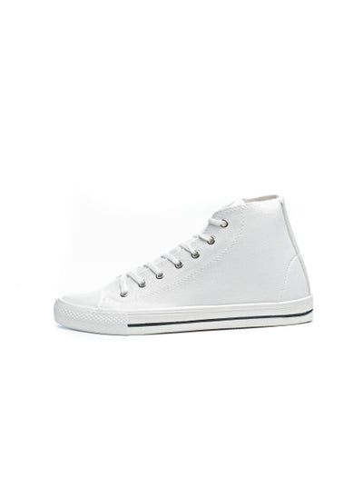 Buy Basic Lace-Up Knit Ankle Sneakers For Men - White in Egypt