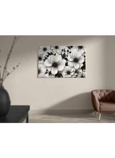 Buy Dark Flower Printed Canvas wall art 90x40 in Egypt