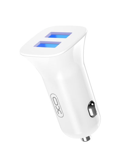 Buy XO TZ10 Car Charger With Lightning Cable - White in Egypt