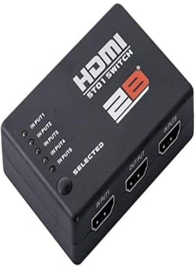 اشتري 2B 5 to 1 Switch HDMI Adapter with Remote Control, Black في مصر