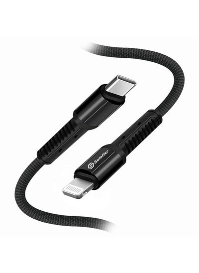 Buy iPhone Charger Cable USB C to Lightning Cable Fast Charging Braided Cord 18W Fast PD Charge for iPhone 14/14 Pro/14 Plus/14 Pro Max, iPad Pro, iPhone 8-13 All Series - Black in UAE