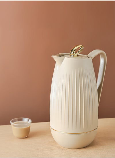 Buy Tea/Coffee Flask 1L Beige/Gold in Saudi Arabia