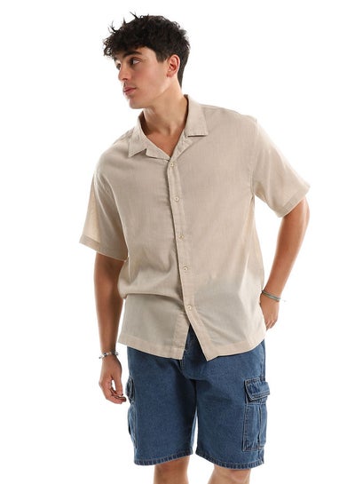 اشتري 97103 Pale Beige Short Sleeves Summer Shirt في مصر