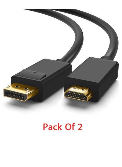 Buy Pack Of 2 DP to HDMI 4K HD Cable 5MTR Black in Saudi Arabia