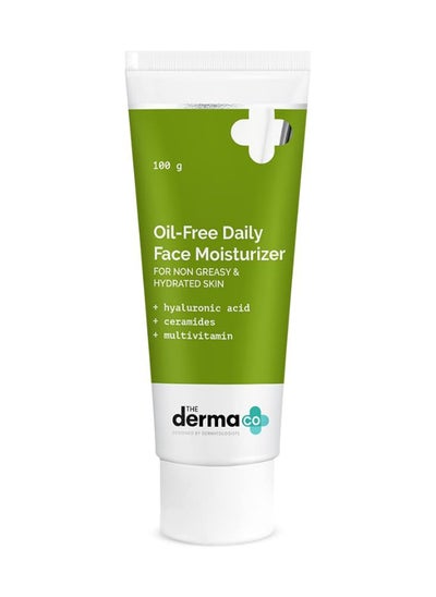 Buy The Derma Co Oil-Free Daily Face Moisturizer With Hyaluronic Acid, Ceramides & Multivitamins for Non-Greasy & Hydrated Skin - 100g Prolonged Moisturization | Strengthens Skin Barrier in UAE