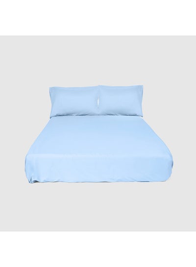 Buy Homztown Flat Bed Sheet, King 240X260Cm With 2 Pillow Cases 50X70Cm,Baby Blue in Egypt