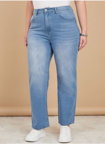 Buy Plus High Rise Relaxed Fit Jeans in Saudi Arabia