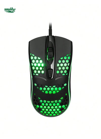 Buy Colorful Illuminated Honeycomb Hollow Out Wired Mouse, Compatible For Gaming And Office Use in Saudi Arabia