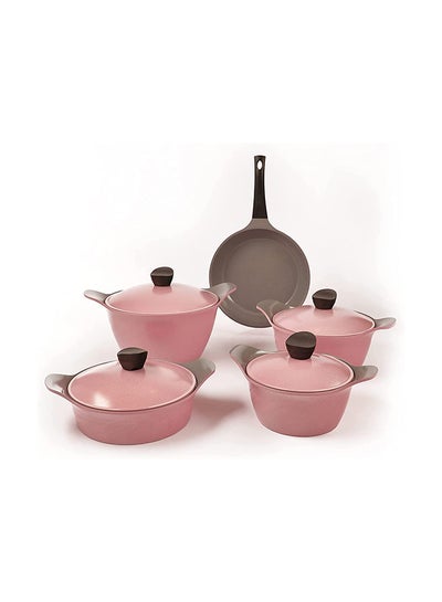 Buy Tornado Donocook Granite Cookware Set 9Pc Pink in UAE