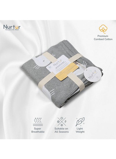 Buy Soft Baby Blankets For Boys And Girls 100% Combed Cotton Lightweight Fleece in UAE