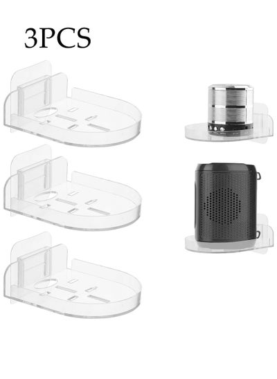 اشتري 3 Pcs Acrylic Small Wall Shelf, Surveillance Bracket with Adhesive, Mini Floating Wall Shelves for Security Cameras, Webcam, Speakers, Baby Monitors, Easy to Install No Drill,11*9.5*3cm في السعودية