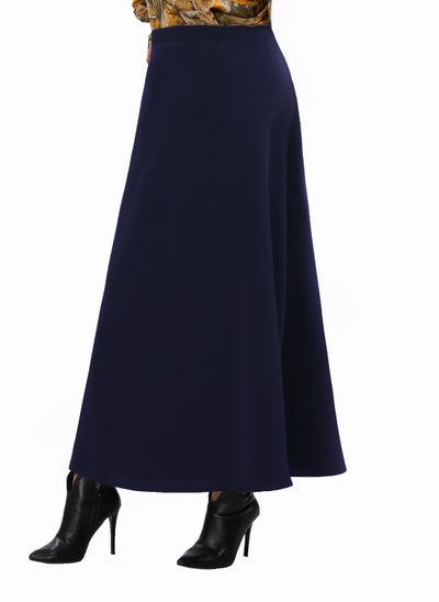 Buy Fully Lined Womens Half Circle Crepe Skirt - BlueBlack in Egypt