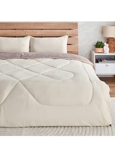 اشتري Derby 3-Piece Reversible Microfibre Queen Comforter Set 230 x 200 cm في الامارات