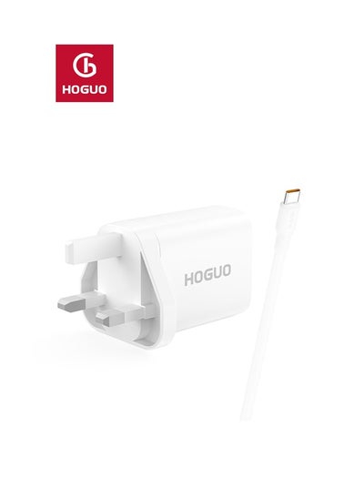 Buy Power Adapter 22.5W USB Port QC 3.0 Output with Type-C Cable White in Saudi Arabia