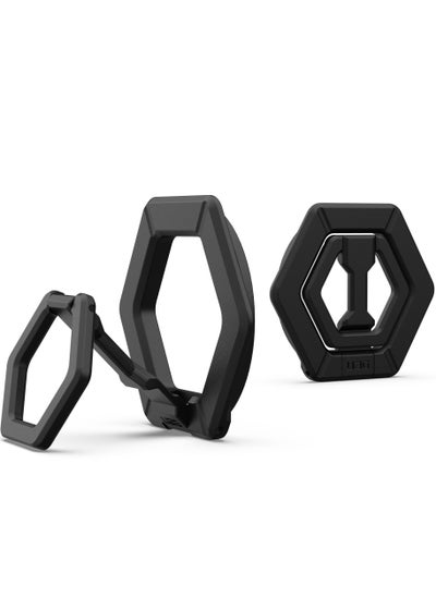 اشتري UAG MagSafe Ring Grip Stand حامل الهاتف المغناطيسي مع مسند قابل للتعديل بزاوية 360 درجة لسلسلة iPhone 15 / 14/13/12 وحافظة متوافقة مع MagSafe - أسود في الامارات