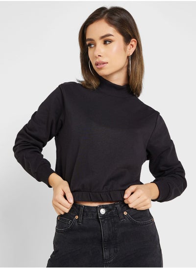 Buy High Neck Knitted Sweatshirt in Saudi Arabia