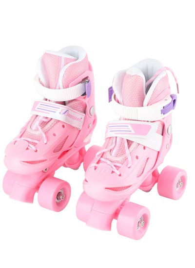 اشتري Track Shoes Inline Skates Single and Double Row Adjustable Skating Shoes Roller Skates Skates Children Skates (Color : Pink) في السعودية