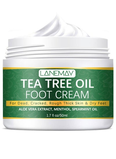 اشتري Tea Tree Oil Foot Cream Moisturizing and Nourishing Foot Skin Care Shiny Foot Cream 50ml في السعودية