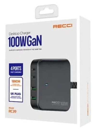 Buy Recci GaN Desktop Charger RC39, 100W power in Egypt