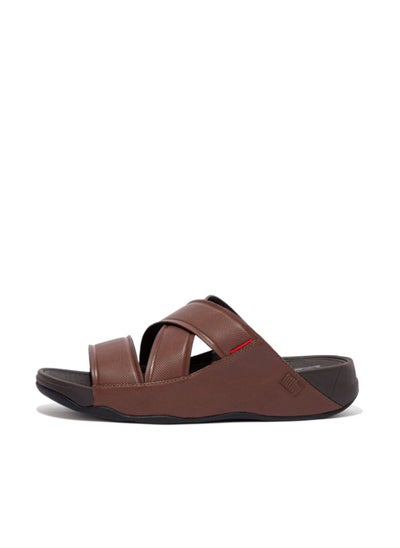 Buy Chi Embossed Leather EN4-923 Fitflop Mens Sandals Cappuccino 41 in UAE