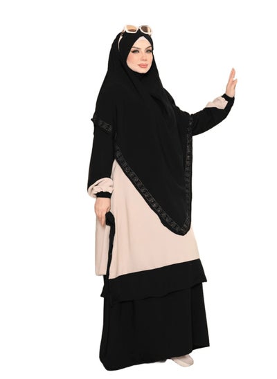 Buy Adana material crepe veil and blouse of one size, up to 110 kilograms, for women in Egypt