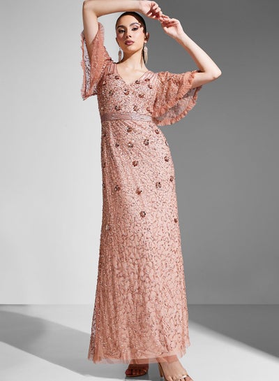 Buy Embellished Flared Sleeve Dress in Saudi Arabia