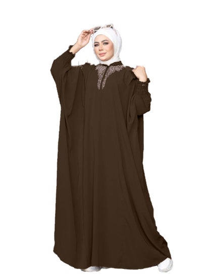 Buy mulhafuh material ade of Saudi Royal Crepe material, size one size, suitable for 150 kilos for women in Egypt