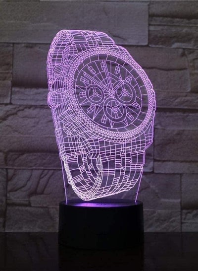Buy Multicolour Night Light for Kids 3D Creative Watch Man Watch Model Night Lamp 16 Colors Optical Illusion Touch & Remote Control with Acrylic Flats Best Birthday New Year Gifts in UAE