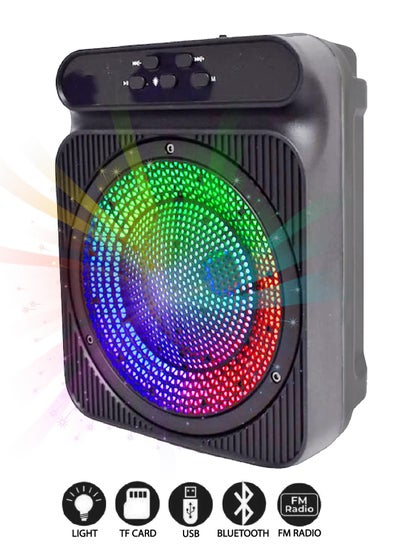 Buy Wireless Bluetooth Speaker, Stereo Sound, FM Radio, TF Memory, USB Input, Mic Input in Saudi Arabia