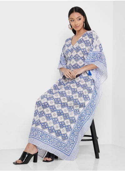 Buy Cape Sleeve Printed Kaftan in UAE