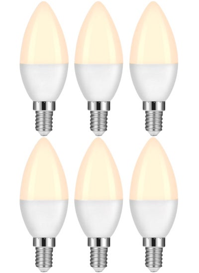 Buy LED Bulb E14 Candle Lamp 7W Warm White 3000K, Pack of 6 in UAE