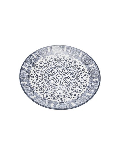 Buy Akdc Ceramic Soup Plate Arabisc Ideal For Rice, Soup, Salad, Pasta With Tradational Classic Arabic Texture Designed Flat Round Shaped Kitchenware Dining Tableware  6.5" Round Plate in UAE