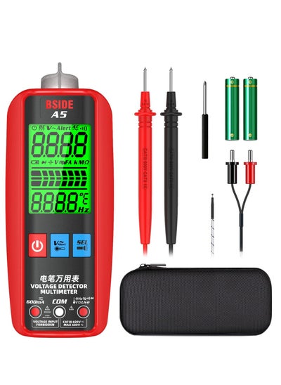 Buy BSIDE A5 Digital Multimeter 3-Results Display Smart Auto Range Voltmeter Ohm Hz Continuity V-Alert Live Wire Voltage Tester with Protect Case in UAE