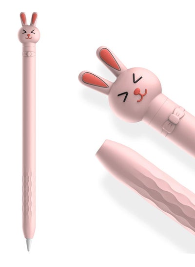 Buy Case for 1st Generation Apple Pencil, Cute Cartoon Rabbit Soft Silicone Accessory Ultra light Pen Protective Grip Anti-slip and Anti-drop Capacitive in Saudi Arabia