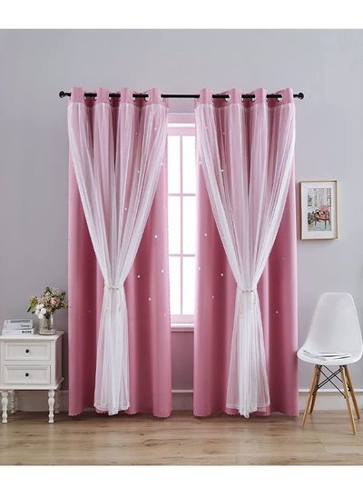 Buy Blackout Curtains, Decorative Thread Foil Blackout Curtains, Thermal Insulated Room Darkening Curtains for Bedroom Living Room in Saudi Arabia