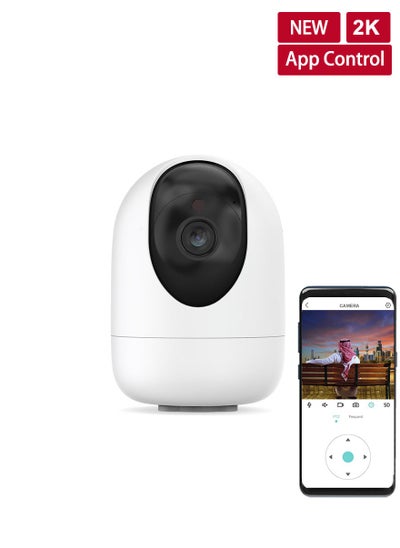 Buy 3MP Security Camera Indoor Wireless Wifi Home Night Vision Motion Detection for Baby and Pet Monitor Two-Way Audio Siren Easy Set Up Work with Alexa in Saudi Arabia