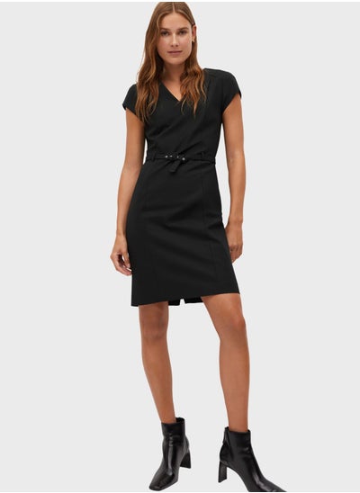 Buy Seam Detail V-Neck Dress in Saudi Arabia