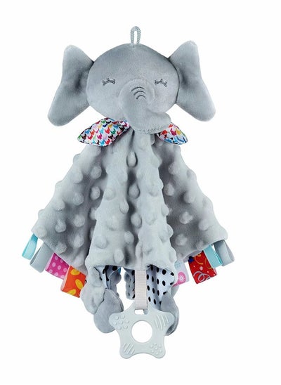 اشتري Baby Security Blanket with Tags Teether Elephant Soft Blankets for Boys and Girls Newborn Toys Snuggle Toy Lovey Dotted Soothing في السعودية