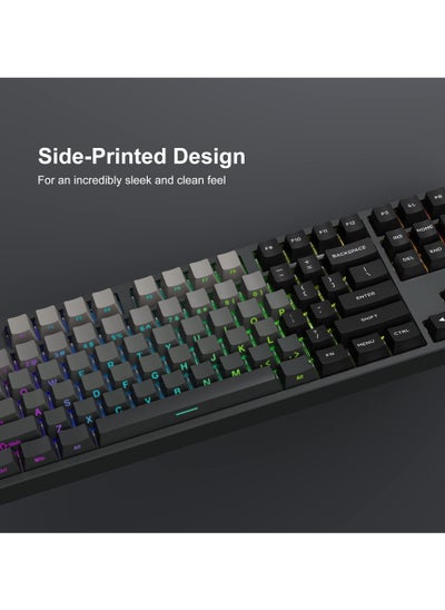 اشتري Keycaps Side Printed Gradient Keycap Set, Double Shot Shine Through Custom Keycaps, كيبورد ريزر Gradient Keycaps OEM 136 Keys Minimalist Style Phantom Keyboard Keycap for Mechanical Keyboards في الامارات