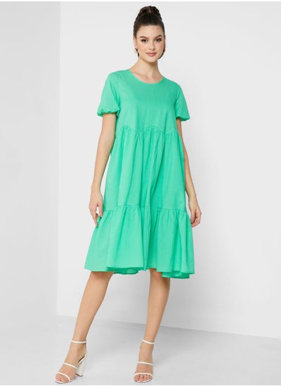 Buy Balloon Sleeve Tiered Dress in Saudi Arabia