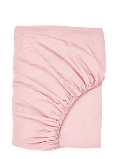 Buy Fitted Sheet Light Pink 80x200 Cm in Saudi Arabia