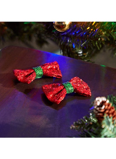 Buy Blovec 2-Piece Glittery Bow Clip Set 5.5 x 9 x 2 cm in UAE